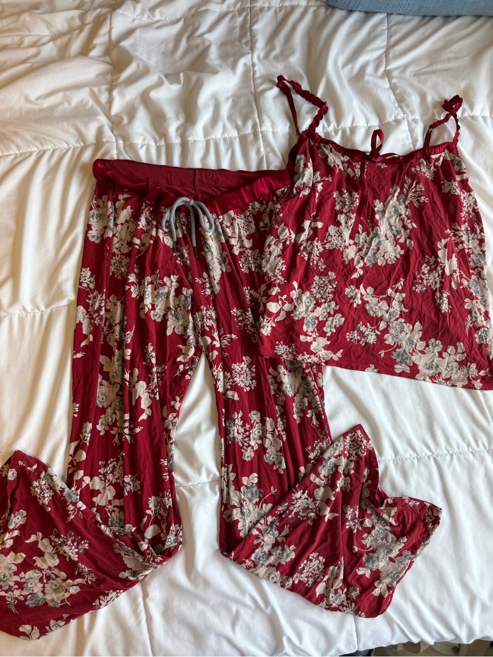 GAP Red Floral Camisole Pajama Set with Lounge Pants